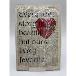 VTG Dictionary Art Love Heart Wall Print ATQ Webster Page New Sealed 8x11” COA